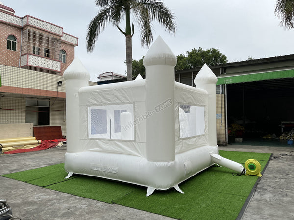 Funny Inflatable Bounce House White With Slide All White Bounce House White Bouncy Castle