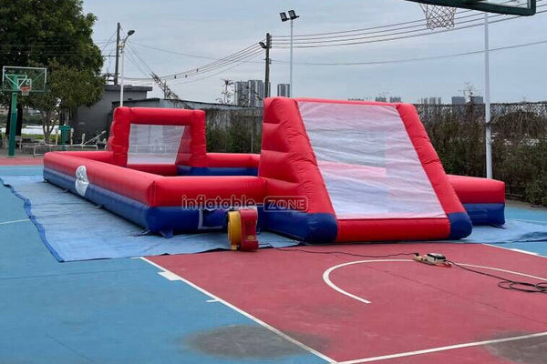 Huge Outdoor Inflatable Football Arena Pitch Interactive Giant Inflatable Soccer Field Sports Games