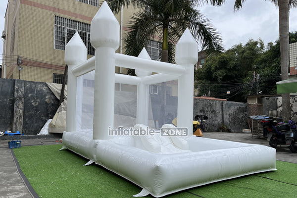 Small Jumpers Inflatable White Bounce House Combo Kids Party Bouncy Castle For Outdoor Party