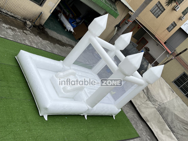 Small Jumpers Inflatable White Bounce House Combo Kids Party Bouncy Castle For Outdoor Party