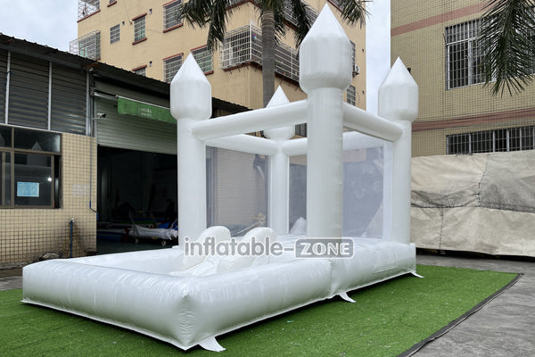 Small Jumpers Inflatable White Bounce House Combo Kids Party Bouncy Castle For Outdoor Party