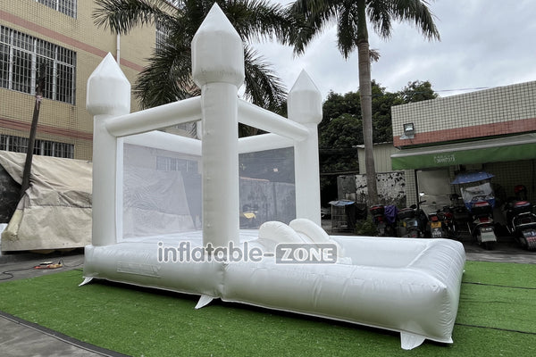 Small Jumpers Inflatable White Bounce House Combo Kids Party Bouncy Castle For Outdoor Party