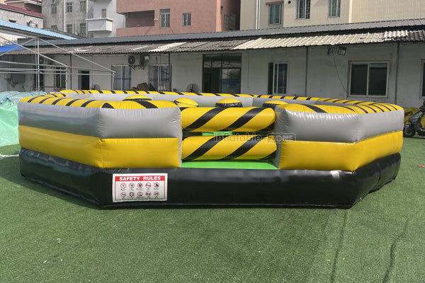 Outdoor Inflatable Meltdown Machine Inflatable Wipeout Eliminator Mechanical Rodeo Game With Inflatable Mattress