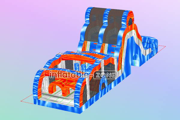 Jump Obstacle Course Inflatable Water Slide Obstacle Course Swimming Pool For Fun Party