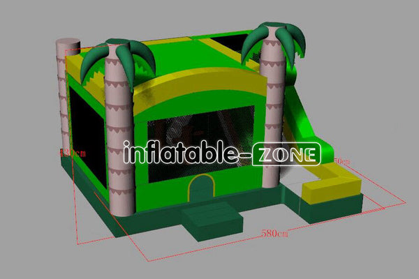 Jungle Bounce House Inflatable Palm Tree Bouncer Combo Bouncy Castle With Slide Jumping Party