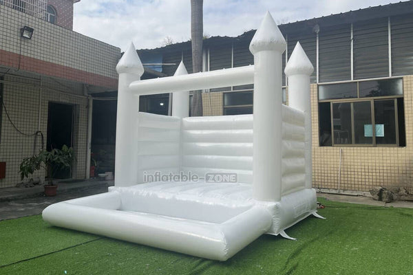 Mini White Bouncy Castle Inflatable Wedding Bouncer Party Yard Bounce House With Kids Ball Pool Pit