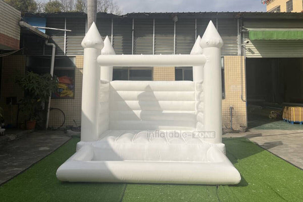 Mini White Bouncy Castle Inflatable Wedding Bouncer Party Yard Bounce House With Kids Ball Pool Pit