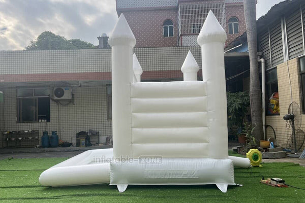 Mini White Bouncy Castle Inflatable Wedding Bouncer Party Yard Bounce House With Kids Ball Pool Pit