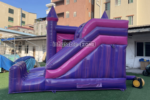 Pink Purple Bouncy Castle Slide Combo Inflatable Bounce House Jump And Play Party