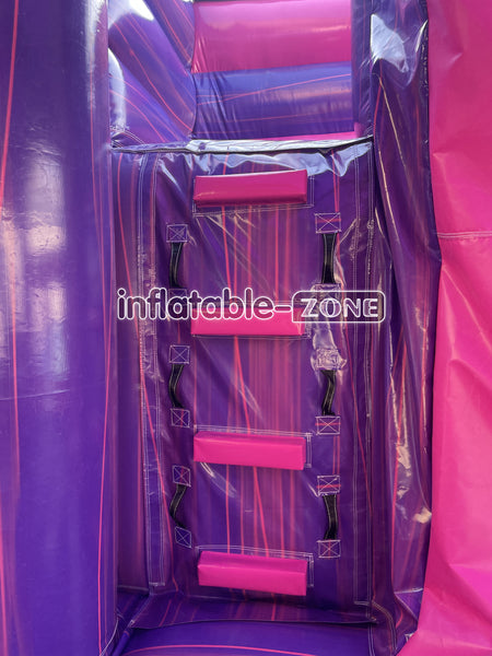 Pink Purple Bouncy Castle Slide Combo Inflatable Bounce House Jump And Play Party