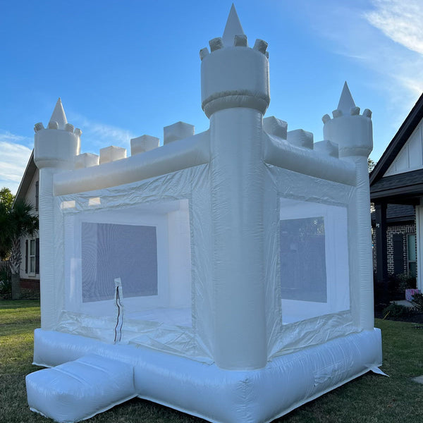 White Bouncer Jumping Inflatable Wedding Bouncy Castle White Bounce House