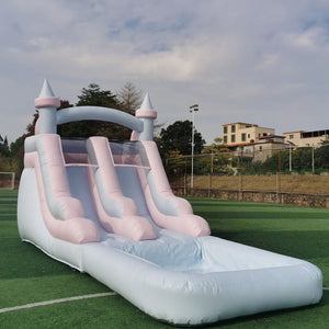 Pastel Color Inflatable Bounce Castle Combo, Bounce House Inflatable Bouncer With Ball Pit