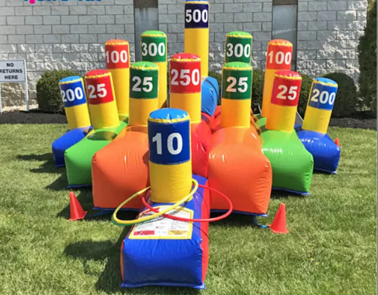 Carnival Backyard Sport Game Hoop Toss Game Set Kids Inflatable Ring Toss Games