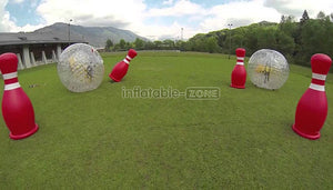 4 Human Bowling Balls With 2 Zorb Ball