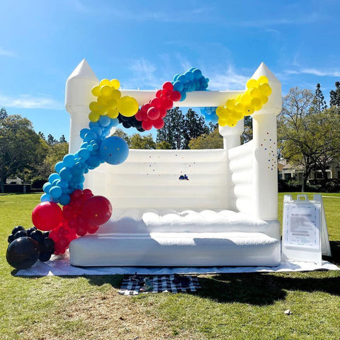 Inflatable White Wedding Bounce House, White Jumping Castle For Party /Wedding