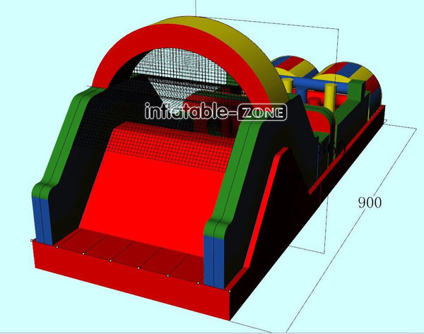 Giant Obstacle Course Jumper Park Inflatable Run Obstacle Course Bouncer For Kids And Adults