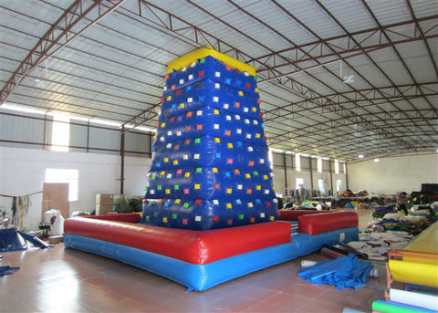 Commercial  Kids Inflatable Rock Climbing Wall Fireproof PVC Tarpaulin 7 X 7 X 7m