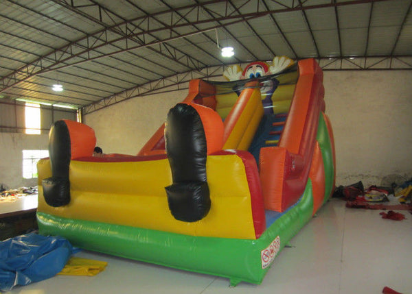 Funny Inflatable Clown Double Water Slide , Waterproof Standard Inflatable Dry Slide