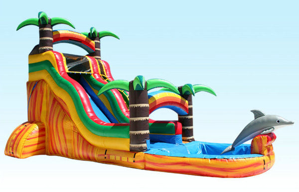 Water Park 2 In 1 Pool  Kids Inflatable Water Colorful Slide Fire Retardant For Outdoor Activities