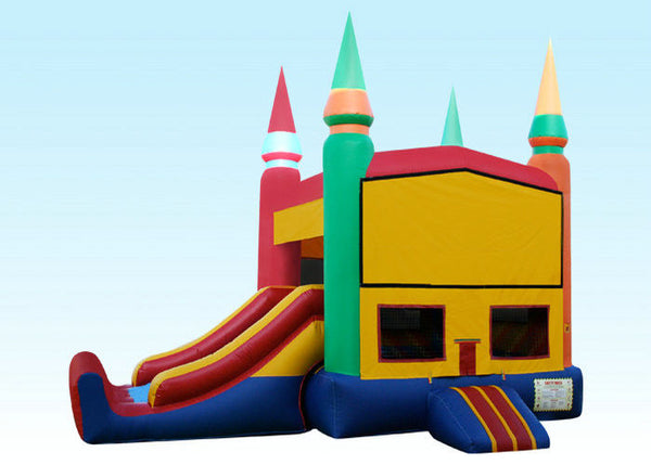 22Ft Rainbow Module Castle Inflatable Bouncer Combo With Digital Printing
