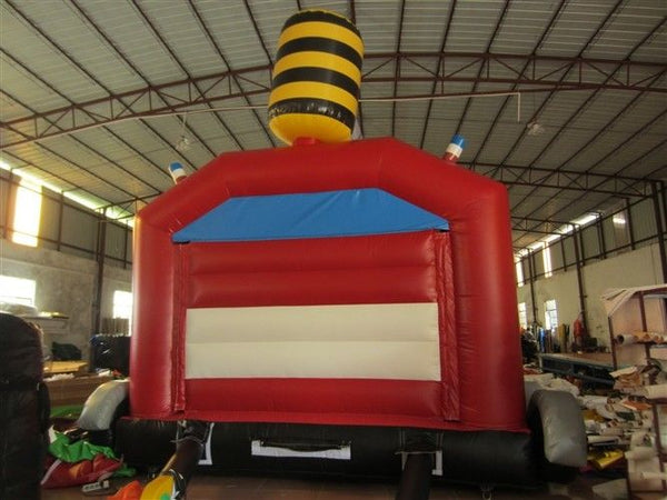 Commercial Outdoor Wide Inflatable Jump House / Fire Truck Bouncer Colourful Inflatable Fire Engine Jumping