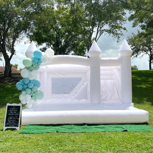 3 In 1 White Bounce Hosue Jumping Castle With Slide And Ball Pit Pool For Outdoor Party/ Wedding