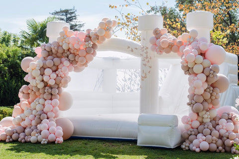 Balloon Bounce House Commercial Inflatable Slide White Wedding Bouncy Castle Combo For Party Engagement