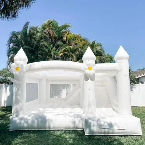 Inflatable White Bounce House Slide Combo Bouncer Party Business Inflatable Jumping Castle
