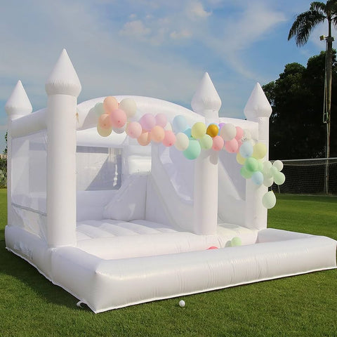 Inflatable White Bouncer House Castle Slide Combo Jumping Inflatable Wedding Bouncer With Ball Pit